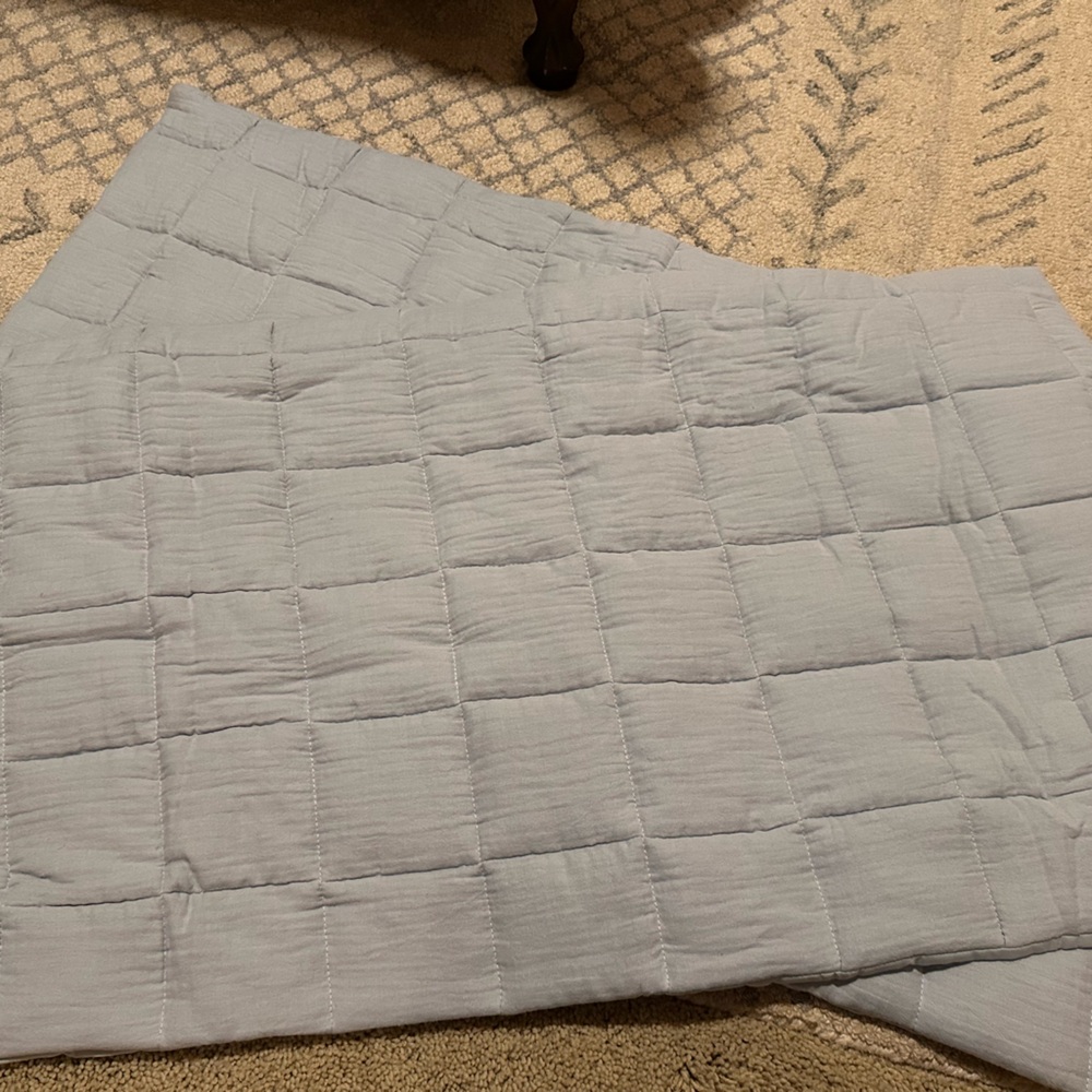Calvin Klein Pillow Covers -Light Blue -Quilted King -Set of 2